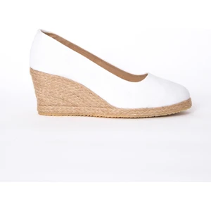 Star Tombis Beyaz Keten Espadril Dolgu Topuk