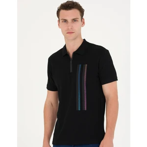 Pierre Cardin Erkek Siyah Slim Fit Tişört 50264744-VR046