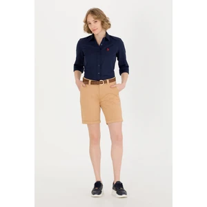 U.S. Polo Assn. Kadın Camel Şort Bermuda 50263220-VR015