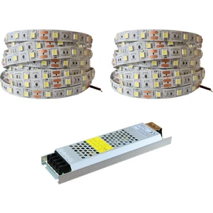 4040 Yeni Nesil 10 Metre Şerit Led + 12v 10 Amper 120 Watt Led Trafo Oturma Odası, Yatak Odası Ve Muk Için Gizli Aydınlatma (Beyaz)