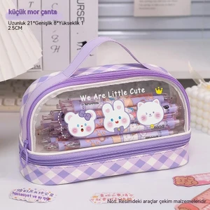 Star Shop Öğrenci Büyük Kapasiteli Çift Katmanlı Şeffaf Kalem Kutusu Kırtasiye Kutusu (Yurt Dışından)
