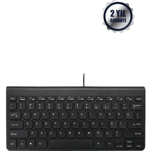 Micropack Portatif Sıvı Karşıtı Konforlu Yazma Multimedya Tuş K2208-STL Q Türkçe Mini Ofis Kablolu Klavye (Yurt Dışından)