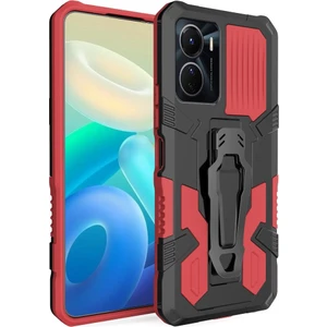 Kny Vivo Y16 Kılıf Ultra Korumalı Manyetik Kemere Takmalı Standlı Klik Kapak