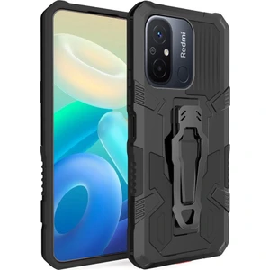 Kny Xiaomi Redmi 12C Kılıf Ultra Korumalı Manyetik Kemere Takmalı Standlı Klik Kapak