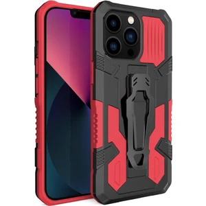 Apple Iphone 14 Pro Max Kılıf Ultra Korumalı Manyetik Kemere Takmalı Standlı Klik Kapak