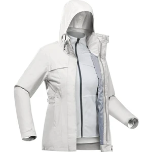 Forclaz Kadın 3'ü 1 Arada Outdoor Trekking Montu - Gri - Travel 100 - 0°c