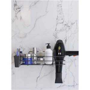 Suntel Banyo ve Mutfak Aksesuarları Yapışkanlı Fön Makinesi Hazneli Banyo Düzenleyici Banyo Organizer