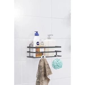 Suntel Banyo ve Mutfak Aksesuarları Tekli Tek Katlı Banyo Rafı Stıcker Yapışkanlı 2 Adet Kanca