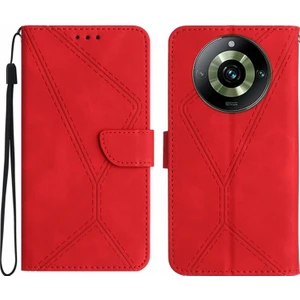 Zsunsky Shop Realme 11 Pro Için Dikişli Kabartmalı Deri Kılıf (Yurt Dışından)