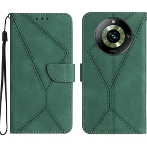 Zsunsky Shop Realme 11 Pro Için Dikişli Kabartmalı Deri Kılıf (Yurt Dışından)