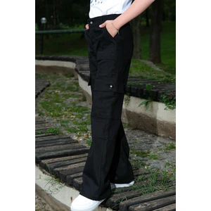 Pina Kids Kız Çocuk Ispanyol Paça Keten Kargo Pantolon