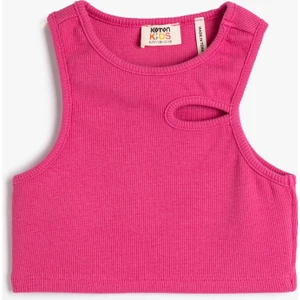 Crop Atlet Pencere Detaylı Pamuklu Ribanalı