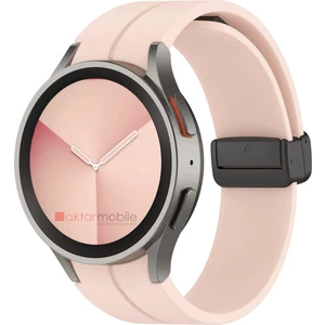Samsung Galaxy Watch 4 40 44 mm Silikon Kordon Magnetik D Tokalı Spor Kayış Mıknatıslı Toka