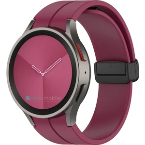 Samsung Galaxy Watch 4 40 44 mm Silikon Kordon Magnetik D Tokalı Spor Kayış Mıknatıslı Toka