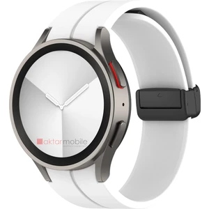 Samsung Galaxy Watch 4 Classic 42 46 mm Silikon Kordon Magnetik D Tokalı Spor Kayış Mıknatıslı Toka