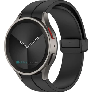Samsung Galaxy Watch 5 Pro 45 mm Silikon Kordon Magnetik D Tokalı Spor Kayış Mıknatıslı Toka