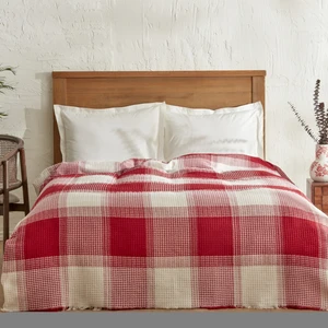 Karaca Home Flow Ekose Waffle Çift Kişilik Pike 200 x 230 cm Kırmızı