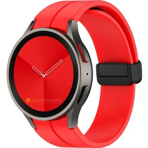 Samsung Galaxy Watch 4 Classic 42 46 mm Silikon Kordon Magnetik D Tokalı Spor Kayış Mıknatıslı Toka