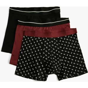3'lü Boxer Seti Palmiye Detaylı Pamuklu