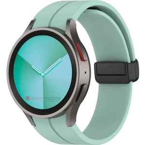 Samsung Galaxy Watch 5 Pro 45 mm Silikon Kordon Magnetik D Tokalı Spor Kayış Mıknatıslı Toka
