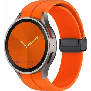 Samsung Galaxy Watch 5 Pro 45 mm Silikon Kordon Magnetik D Tokalı Spor Kayış Mıknatıslı Toka