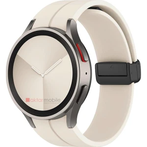 Samsung Galaxy Watch 4 40 44 mm Silikon Kordon Magnetik D Tokalı Spor Kayış Mıknatıslı Toka