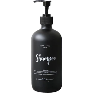 Miniminti Siyah Cam Şampuan Şişesi - 500 ml (Shampoo)