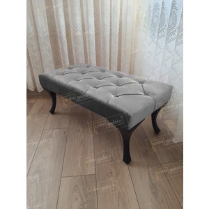 90 cm Kapitoneli Ayak Ucu Kapı Önü Antre Bench Puf Siyah Ayak