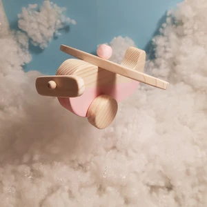 El Yapımı Ahşap Oyuncak Uçak, Eğitici, Kreatif, Vintage ve Doğal ve Güvenli Ahşap Bebek Oyuncak