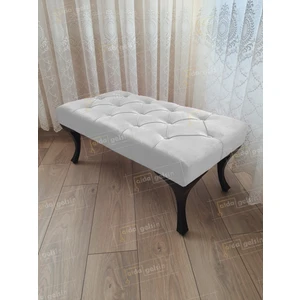 90 cm Kapitoneli Ayak Ucu Kapı Önü Antre Bench Puf Siyah Ayak