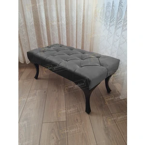 100 cm Kapitoneli Ayak Ucu Kapı Önü Antre Bench Puf Siyah Ayak