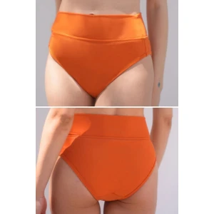 Regl Dönemine Özel Konforlu Pedkini Mayo Altı Eco Friendly Swimwear Süper Emici Yüksek Bel Bikini Altı Turuncu Regl Mayosu