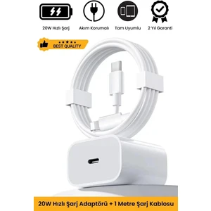 iPhone Tüm Serilere Uyumlu 20w Hızlı Şarj Seti Adaptör ve Type C Kablosu 7 8 X 11 12 13 14