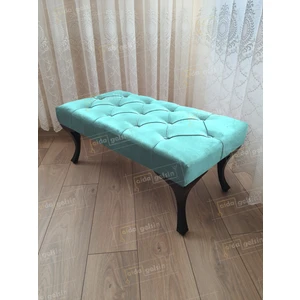 120 cm Kapitoneli Ayak Ucu Kapı Önü Antre Bench Puf Siyah Ayak