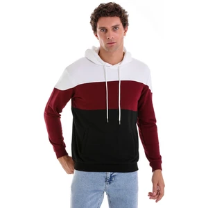 Siyah Regular Fit Düz Pamuklu Kanguru Cep Kapüşonlu Sweatshirt