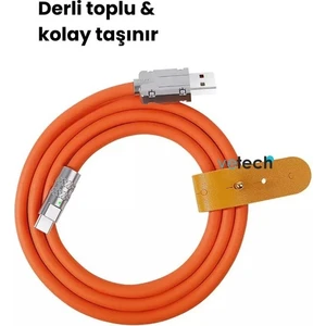 Betty Becky Oem 2 Metre Ultra Hızlı 120w 6a Metal Uçlu Sıvı Silikon Type-C Şarj & Veri Kablosu - Esnek, Dayanıklı (Yurt Dışından)