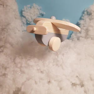 El Yapımı Ahşap Oyuncak Uçak, Eğitici, Kreatif, Vintage ve Doğal ve Güvenli Ahşap Bebek Oyuncak