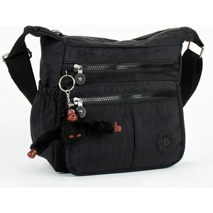 Siyah Kadın 6 Bölmeli Krinkıl Su Geçirmez Omuz Çantası