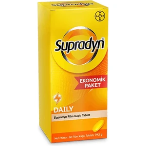 Supradyn Daily 60 Film Kaplı Tablet | Koenzim Q10, Multivitamin Ve Mineral Içeren Takviye Edici Gıda