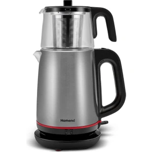 Royaltea 1750H Cam Demlikli Inox Siyah Çay Makinesi