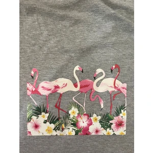 Gönülden Tasarım 14X20 cm Ütü Ile Yapışan Filamingo Çiçekli Transfer Baskı Aplike Tişört Baskı