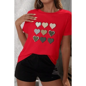 Only Trendwear Kalp Baskı Şort Takım
