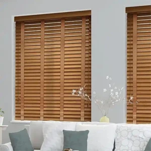 Wooden Blinds %100 Doğal Ahşap Jaluzi Perde 50mm, Alüminyum Kasalı Yüksek Kaliteli - Kurdelalı