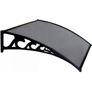 Plastik Ayak 6mm Levhalı Pratik Sundurma Kanopi 100X120 cm Antrasit Gri