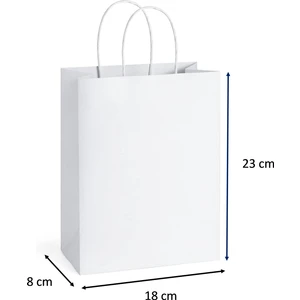 Burgu Saplı Beyaz Çanta 18 cm x 8 cm x 23 cm