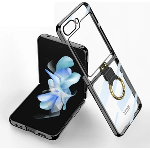 Gkk Samsung Galaxy Z Flip5 Siyah Için Yüzük ile Gkk Phantom Telefon Kılıfı (Yurt Dışından)