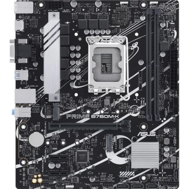 Asus Prıme B760M-K Intel B760 Lga1700 Ddr5 8000 Hdmı Vga Çift M2 Usb3.2 Aura Rgb 2.5Gbit Lan Matx