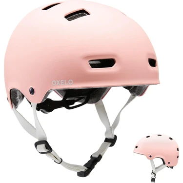 Decathlon Oxelo Kask - Paten / Kaykay / Scooter - Pembe -