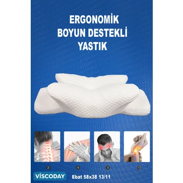 Viscoday Ortopedik Visco Yastık Boyun Fıtığı Boyun Düzleşmesi Boyun Destekli Güzellik