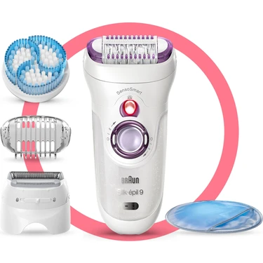 Braun Silk-Épil 9 9735 Sensosmart, Kablosuz, Islak&kuru, 6 Ek Parçalı, 3'ü 1 Arada